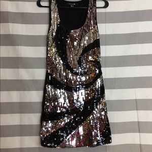 Forever 21 Black/Sliver Sequin Cocktail Dress